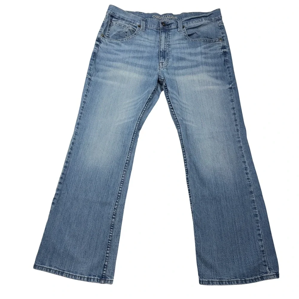 Cody James Jeans Mens 40x32 Blue Light Wash Straight Leg Stretch Western Denim